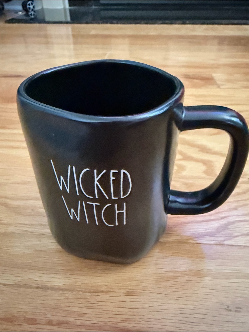 Rae Dunn Wicked Witch Matte Black Ceramic Mug - Stylish Halloween Coffee Cup